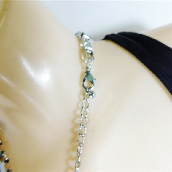 7/2396 Unmarked Yellow Zebra Print Mid Century Modern Fashion 19  Necklace - Picture 4 of 4